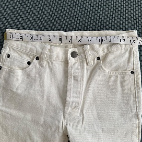 CELINE Straight Leg Raw Hem White Jeans - Picture 9 of 10
